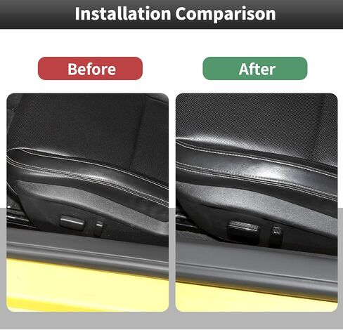 CheroCar Seat Adjusting Backrest Handle Button Switch Trim Cover Interior Decoration Accessories for 2010-2015 Chevrolet Camaro (Black) in Saudi Arabia
