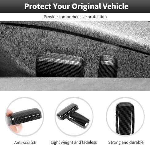 CheroCar Seat Adjusting Backrest Handle Button Switch Trim Cover Interior Decoration Accessories for 2010-2015 Chevrolet Camaro (Black) in Saudi Arabia