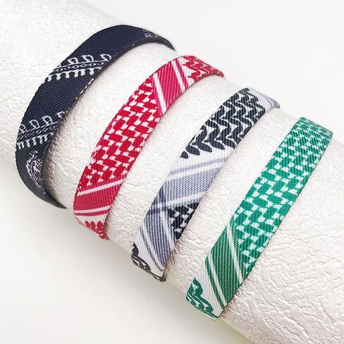 Long tiantian Keffiyeh Bracelet Palestine USA Bracelet Country Flag Bracelet Tibetan Wrist Wrap Bracelet Boho Rope Bracelet Boho Jewelry for Women Men Trendy Stuff in Kuwait