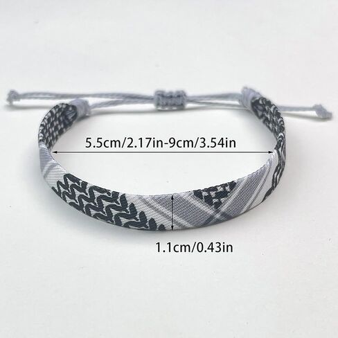 Long tiantian Keffiyeh Bracelet Palestine USA Bracelet Country Flag Bracelet Tibetan Wrist Wrap Bracelet Boho Rope Bracelet Boho Jewelry for Women Men Trendy Stuff in Kuwait
