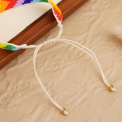 Seed Beads Wrap Bracelets for Women, Boho Handmade Adjustable Braided String Summer Beach Jewelry Gift. in Saudi Arabia