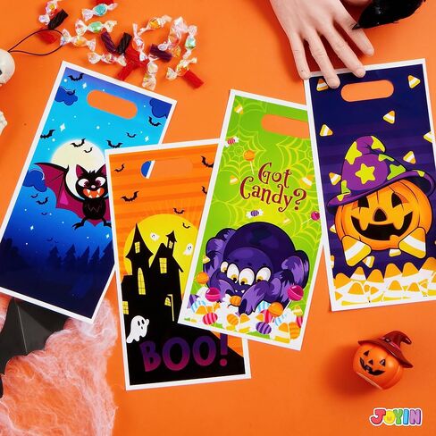 JOYIN 72 Pieces Halloween Trick Or Treat Bags in 4 Designs for Trick-or-Treating, Halloween Party Favors, Event Party Supplies, Halloween Goodie Candy Bags in Saudi Arabia