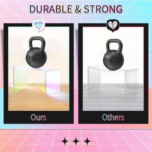 Acrylic Display Risers, 6pcs Clear Display Stand Rectangular Stands Showcase Collectibles Display Shelf for Dessert Cupcake Figures Jewelry Perfume(Clear-6pcs) in Saudi Arabia