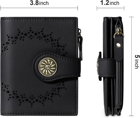 Small Wallets Woman Leather Bifold RFID Blocking Card Holder Wallet with Zipper Coin Pocket in Kuwait