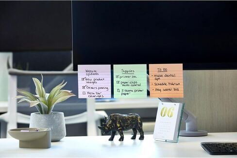 Post-it 100% Recycled Paper Super Sticky Notes, 2X The Sticking Power, 4x4 in, Lined, 3 Pads, 70 Sheets/Pad, Wanderlust Pastels Collection (675R-3SSNRP) in Saudi Arabia