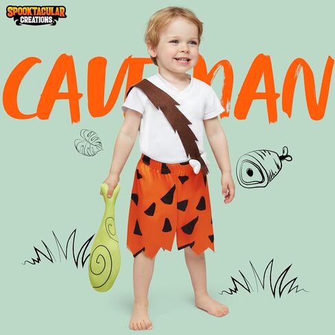 أزياء Spooktacular Creations للهالوين للأطفال الصغار لرجل الكهف، زي أطفال للأولاد، ملابس تنكرية عائلية لملابس الهالوين in Saudi Arabia