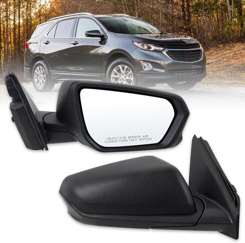 Right Passenger Side Mirror Compatible With 2018 2019 2020 2021 2022 2023 2024 Chevy Equinox With Manual Folding Power Glass Heated Matte Black Replace#84225383(5Pins) in Saudi Arabia