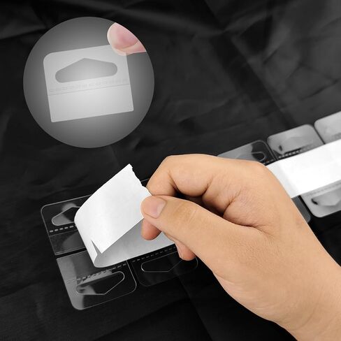 100 PCS Clear Sticky Hang Tabs, Plastic Sticky Hanging Tabs for Store Displays Retail Displays (Medium Round Hole) in Kuwait
