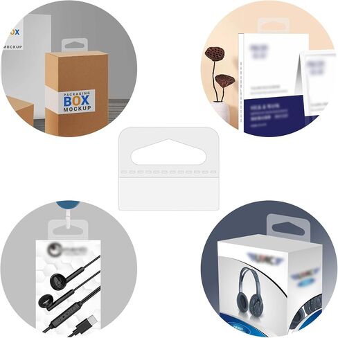 100 PCS Clear Sticky Hang Tabs, Plastic Sticky Hanging Tabs for Store Displays Retail Displays (Medium Round Hole) in Kuwait
