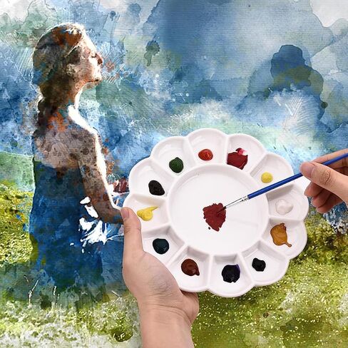 Ceramic Paint Palette,Porcelain Paint Palette,9-Well Watercolor Palette,Gouache Palette,Paint Mixing Palette for Watercolor Painting Palette Acrylic Painting in Saudi Arabia