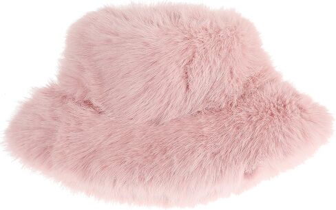 Fuzzy Bucket Hat for Women Fluffy Faux Fur Warm Luxurious Winter Bucket Hat Fisherman Cap in Saudi Arabia