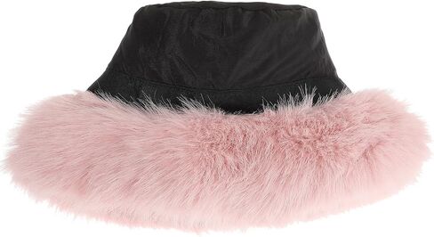 Fuzzy Bucket Hat for Women Fluffy Faux Fur Warm Luxurious Winter Bucket Hat Fisherman Cap in Saudi Arabia