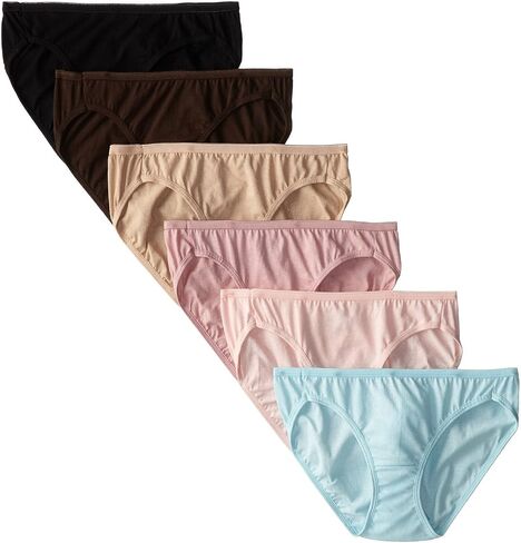 Hanes 6 Pack Bikinis Women's Underwear Solids & Prints in Saudi Arabia