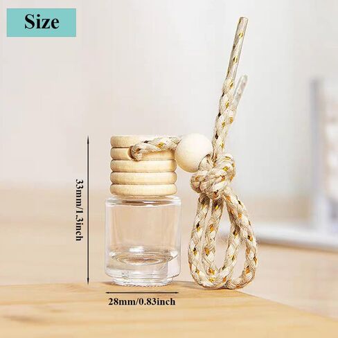 6 قطع معطر هواء معلق للسيارة، موزع روائح عطرية للسيارة سعة 8 مل، زجاجات عطر زجاجية فارغة، موزع روائح زيتية، زجاجة موزع معطر للهواء، قلادة in Saudi Arabia
