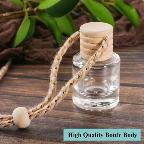 6 قطع معطر هواء معلق للسيارة، موزع روائح عطرية للسيارة سعة 8 مل، زجاجات عطر زجاجية فارغة، موزع روائح زيتية، زجاجة موزع معطر للهواء، قلادة in Saudi Arabia