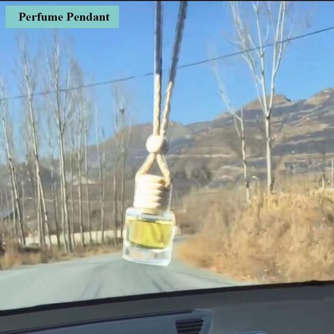 6 قطع معطر هواء معلق للسيارة، موزع روائح عطرية للسيارة سعة 8 مل، زجاجات عطر زجاجية فارغة، موزع روائح زيتية، زجاجة موزع معطر للهواء، قلادة in Saudi Arabia