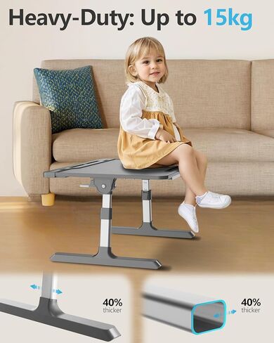 X-Large Adjustable Laptop Table for Bed, Desk for Laptop and Writing with Book Stand/Drawer/Wrist Cushion/Phone Holder, for Working, Study, Writing, Eating - Black in Saudi Arabia