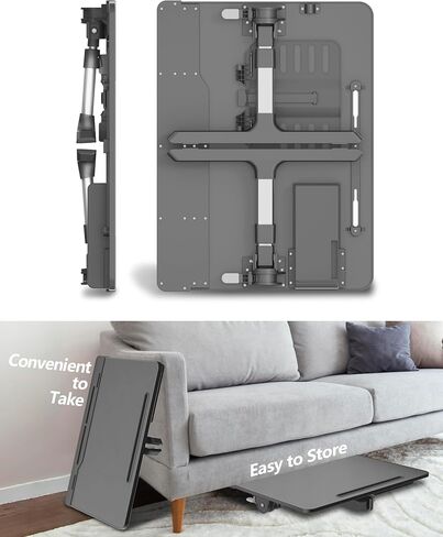 X-Large Adjustable Laptop Table for Bed, Desk for Laptop and Writing with Book Stand/Drawer/Wrist Cushion/Phone Holder, for Working, Study, Writing, Eating - Black in Saudi Arabia