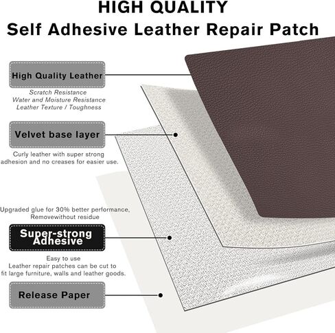 Leather Repair Patches 9.84"×11.81", Self-Adhesive Leather Repair Tape for Couches,ar Seats,Handbags,Jackets,Leather Goods in Saudi Arabia