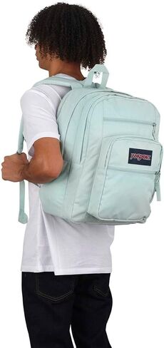 حقيبة ظهر للكمبيوتر المحمول من JanSport - حقيبة كمبيوتر مع حجرتين، أشرطة كتف مريحة، حقيبة كمبيوتر محمول مقاس 15 بوصة، مقبض سحب - حقيبة ظهر للكتب - نعناع طازج in Saudi Arabia