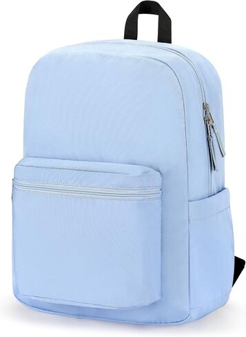 ZORFIN Basic Backpack for School Work Travel: Water Resistant Backpacks for Men and Women - Lightweight Bookbag for Girls and Boys - Blue Neon in Saudi Arabia