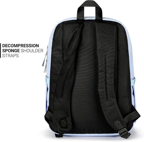 ZORFIN Basic Backpack for School Work Travel: Water Resistant Backpacks for Men and Women - Lightweight Bookbag for Girls and Boys - Blue Neon in Saudi Arabia