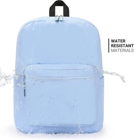 ZORFIN Basic Backpack for School Work Travel: Water Resistant Backpacks for Men and Women - Lightweight Bookbag for Girls and Boys - Blue Neon in Saudi Arabia