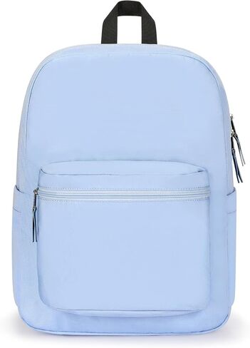 ZORFIN Basic Backpack for School Work Travel: Water Resistant Backpacks for Men and Women - Lightweight Bookbag for Girls and Boys - Blue Neon in Saudi Arabia