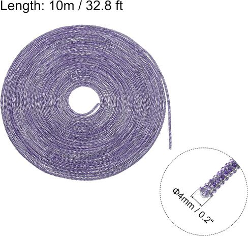 MECCANIXITY 4mm x 10m Shoe Laces Hoodie String Glitter Cords Rhinestone Tube Rope Bling Crystal String Rope for DIY Sneakers Sweaters Sweatpants Decoration Dark Red with Aglets in Saudi Arabia