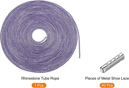 MECCANIXITY 4mm x 10m Shoe Laces Hoodie String Glitter Cords Rhinestone Tube Rope Bling Crystal String Rope for DIY Sneakers Sweaters Sweatpants Decoration Dark Red with Aglets in Saudi Arabia