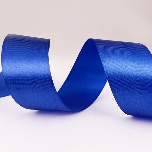 UOUYOO 1 1/2 بوصة شريط ساتان أزرق ملكي 50 ياردة أشرطة قماشية لفة لتغليف الهدايا باقة الزهور باقة أقواس باقة الزفاف ودعوات الزفاف in Kuwait