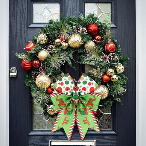 Honic 6 لفات 30 ياردة عيد الميلاد قزم السلكية حافة الشريط قزم القبعات الساقين متعددة النقاط المشارب دوامة قطري الشريط الزخرفية لتغليف الهدايا شجرة عيد الميلاد إكليل DIY الحرف اليدوية in Kuwait