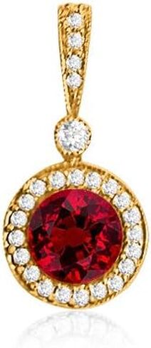 0.75 Ct Round Diamond Pendant Necklace w Milgrain 14K White Gold 1/2 Ct Center in Saudi Arabia