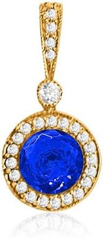 0.75 Ct Round Diamond Pendant Necklace w Milgrain 14K White Gold 1/2 Ct Center in Saudi Arabia
