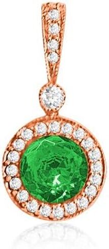 0.75 Ct Round Diamond Pendant Necklace w Milgrain 14K White Gold 1/2 Ct Center in Saudi Arabia