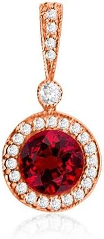 0.75 Ct Round Diamond Pendant Necklace w Milgrain 14K White Gold 1/2 Ct Center in Saudi Arabia