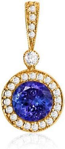 0.75 Ct Round Diamond Pendant Necklace w Milgrain 14K White Gold 1/2 Ct Center in Saudi Arabia