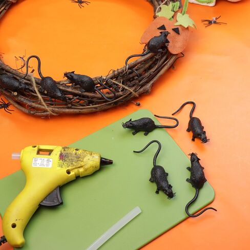 Needzo Halloween Plastic Rats, Realistic Haunted House Props, Party Accessories, 12 Pieces, 2.62 Inches in Saudi Arabia
