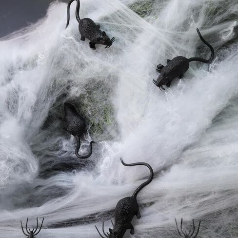 Needzo Halloween Plastic Rats, Realistic Haunted House Props, Party Accessories, 12 Pieces, 2.62 Inches in Saudi Arabia