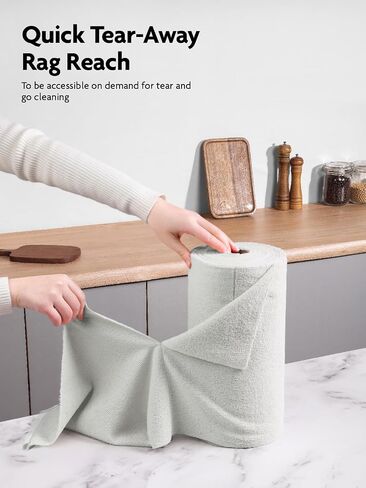 Fantasticlean Microfiber Cleaning Cloth Roll -75 Pack, Tear Away Microfiber Towels, 12" x 12", Reusable, Washable, Scratch Free, Ultra Absorbent Dish Rags for Car, Home, Garage or Shop (Dark Purple) in Kuwait
