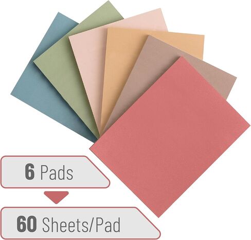 Mr. Pen- Sticky Notes, 3"x4", 6 Pads, Vintage Colors Sticky Notes, Sticky Note, Self-Stick Note Pads, Sticky Pads Sticky Notes Aesthetic, Colorful Sticky Notes, Sticky Notes Bulk Sticky Notes in Saudi Arabia