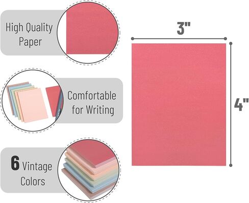Mr. Pen- Sticky Notes, 3"x4", 6 Pads, Vintage Colors Sticky Notes, Sticky Note, Self-Stick Note Pads, Sticky Pads Sticky Notes Aesthetic, Colorful Sticky Notes, Sticky Notes Bulk Sticky Notes in Saudi Arabia