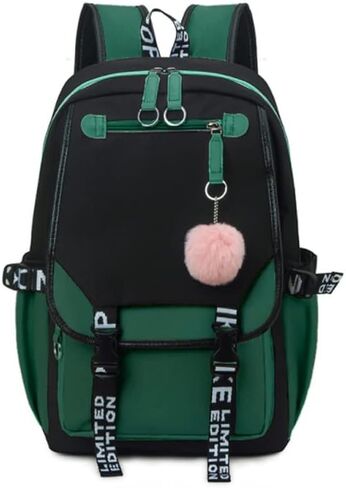 Teen Girls School Backpack with USB Port, Kids Black Backpack Lightweight Waterproof Can Hold 15.6 Laptop, Tablet.cute backpacks for high school Can Be Used As Gifts For Students Or Friends (Black) in Kuwait