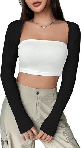 Womens Crop Cardigan Sweater Open Front Lightweight Knit Shrug Cardigan in Saudi Arabia