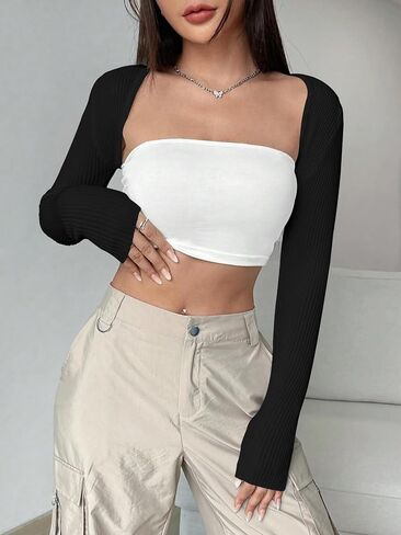 Womens Crop Cardigan Sweater Open Front Lightweight Knit Shrug Cardigan in Saudi Arabia