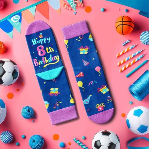 أفكار هدايا عيد الميلاد الثامن من HAPPYPOP للفتيات - جوارب للأطفال بعمر 8 سنوات، هدايا للأطفال بعمر 8 سنوات، هدايا بعمر ثماني سنوات للفتيات والأولاد، صندوق هدايا عيد ميلاد مع بطاقة تهنئة in Saudi Arabia