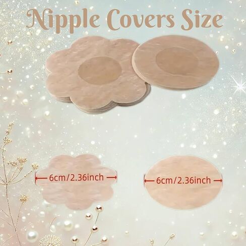 40 Pieces Disposable Nipple Covers for Women, Self-Adhesive, Large Satin Breast Petals Nipple in Saudi Arabia