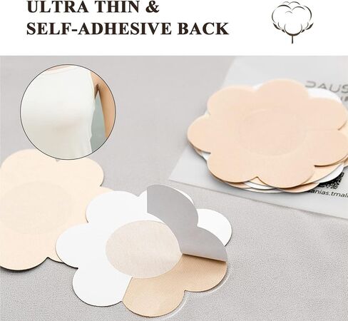 40 Pieces Disposable Nipple Covers for Women, Self-Adhesive, Large Satin Breast Petals Nipple in Saudi Arabia
