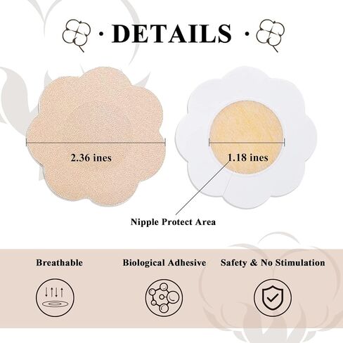 40 Pieces Disposable Nipple Covers for Women, Self-Adhesive, Large Satin Breast Petals Nipple in Saudi Arabia