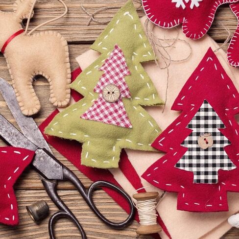 60pcs Buffalo Plaid Fabric, Christmas Cotton Fabric, 6 Styles Xmas Quilting Fabric Squares for Sewing Patchwork DIY Homemade Crafts (5.9 inches) in Kuwait